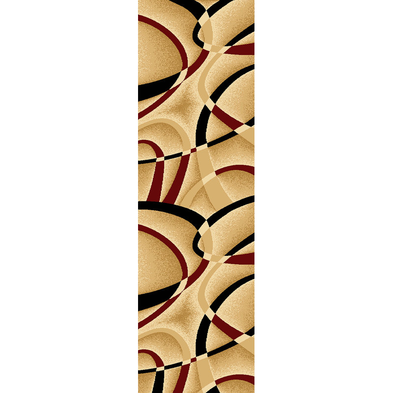 Ivy Bronx Mccampbell Performance Beige/Burgundy Rug & Reviews Wayfair